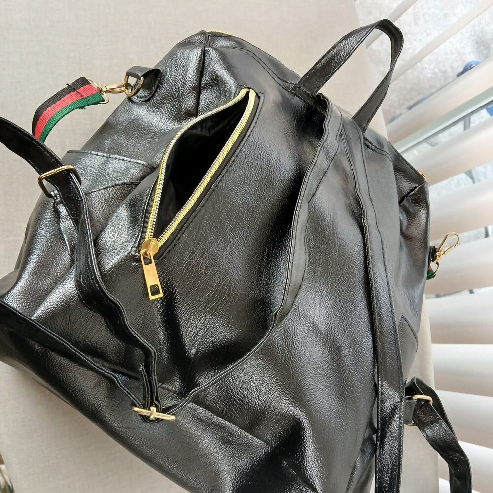 Mini Double Zippers Oxford Backpack EUC repaired T&J Designs spacious - Picture 6 of 10